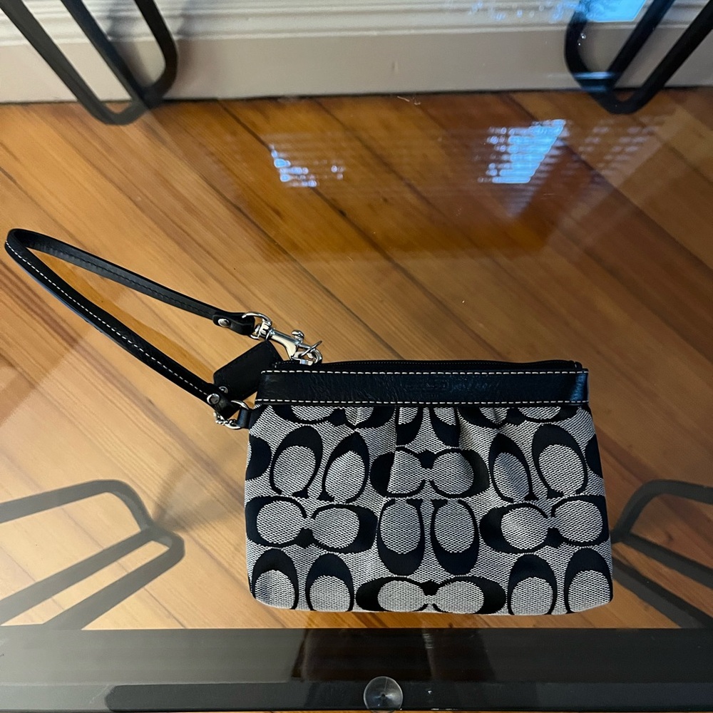 Coach Black and Gray Wristlet